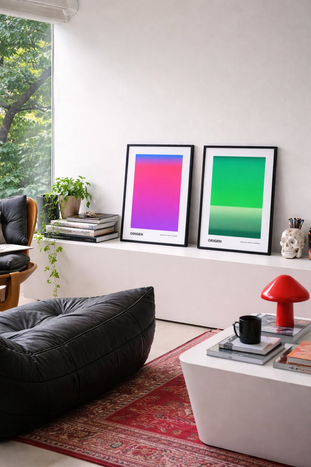 Generative art in contemporary living room